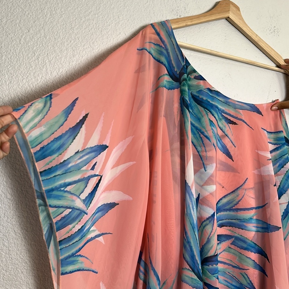 Show Me Your Mumu Zsa‎ Zsa One Shoulder Mini Dress Pink Tropical Leaf Print XS - Picture 4 of 11